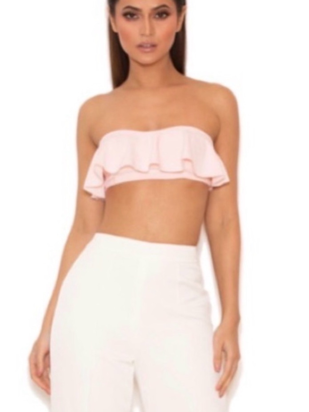 NWT House of CB pale pink Parli draped bandeau, Size XS